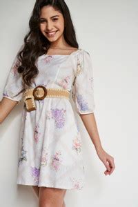AND Women Shift White Above Knee/Mid Thigh Length Dress - Buy AND Women ...
