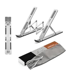 Stick Well Laptop Stand for Desk, Adjustable Aluminum Laptop Riser for ...