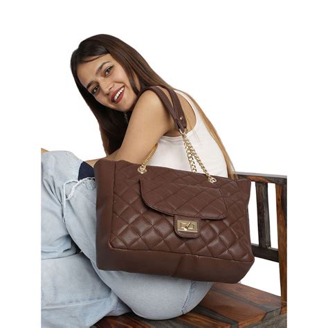 Buy MINI WESST Brown Casual Textured Handheld Bag Online