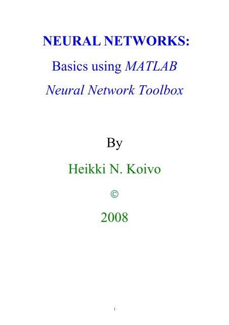 Image result for MATLAB Neural Network Tutorial