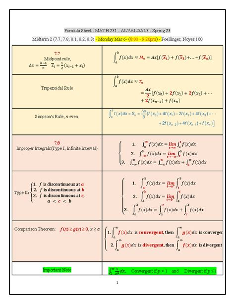 Image result for Math 31 Formula Sheet