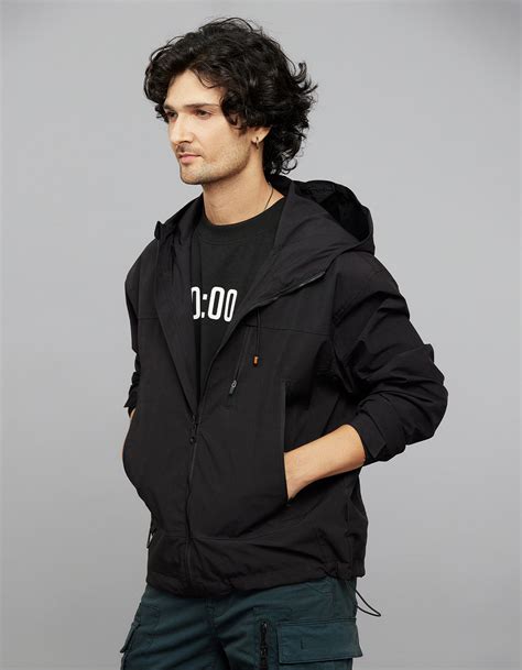 Black Zipper Front Closure Long Sleeves Utility Jacket – ROOKIES