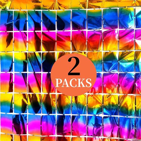 CJIBMWI Rainbow Party Backdrop Foil Fringe Curtains Metallic India | Ubuy
