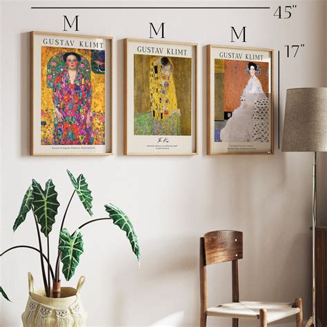 Golden Gallery Wall Set Of 3 | Gustav Klimt Wall Art Set – Nook At You