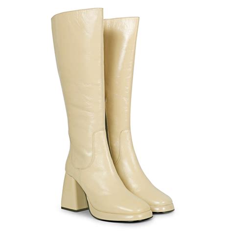 Saint Jolène Off White Harrod Patent Leather Long Boots – SaintG India