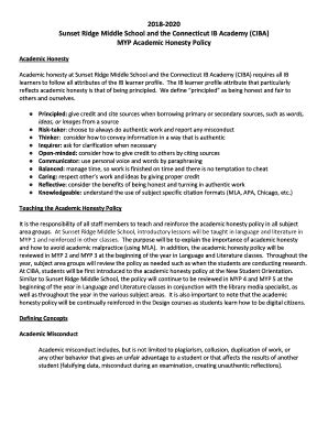 Fillable Online 2018-2020 Sunset Ridge Middle School and the ...