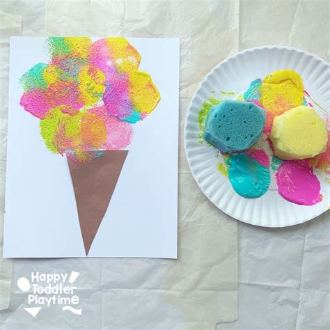 Easy sponge painted ice cream craft – Artofit