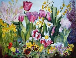 Image result for Watercolor Spring Bunnies