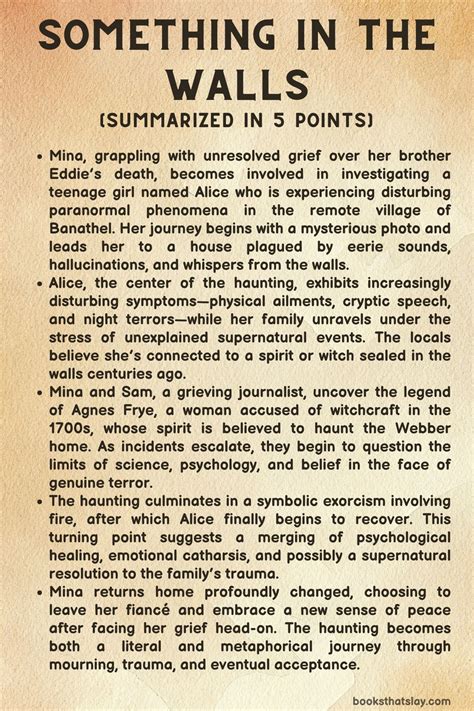 Something in the Walls Summary, Characters and Themes