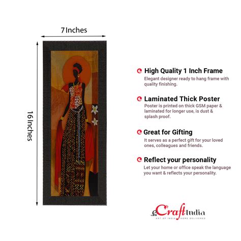 Tribal Woman Satin Matt Texture UV Art Painting - eCraftIndia Online