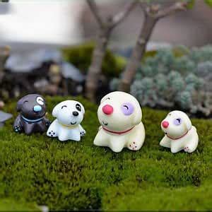 10x Resin Gray Dogs Miniature Micro Landscape Bonsai Plant Pot Decor ...