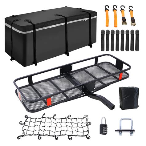 Pinypikaka 60"x21"x6" Hitch Mount Folding Cargo Carrier 500Lbs Folding ...