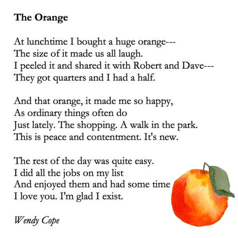 Sweet Seasons Art | Do you love Wendy Cope’s poem “The Orange”? I think ...