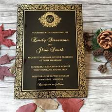 Rsvp Wedding Invitation by Customized Royal Style Black Acrylic Wedding Invitation Rsvp Wedding Invitation