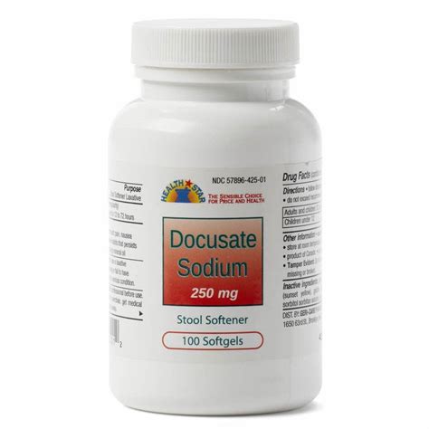 GeriCare Docusate Sodium Stool Softener Softgels 250mg 100Ct