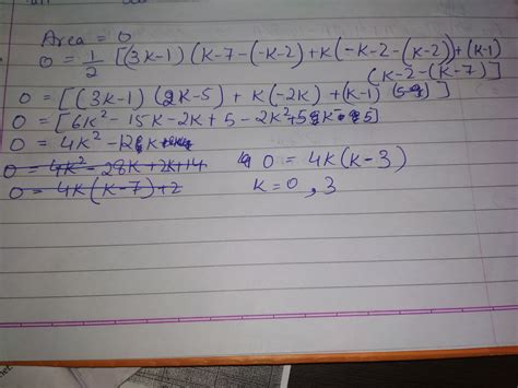 find the value of k for the points [3k-1,k-2] [k,k-7] [k-1,-k-2] are ...