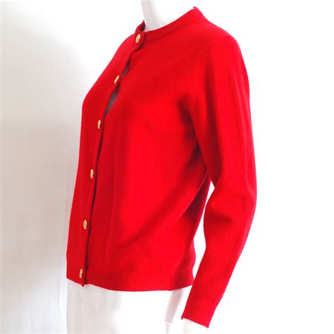 Ballantyne Red Cashmere Cardigan With Gold Tone Buttons – Scotland ...