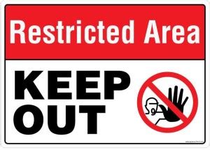 Safety Sign Store Restricted Area. Keep Out Emergency Sign Price in ...
