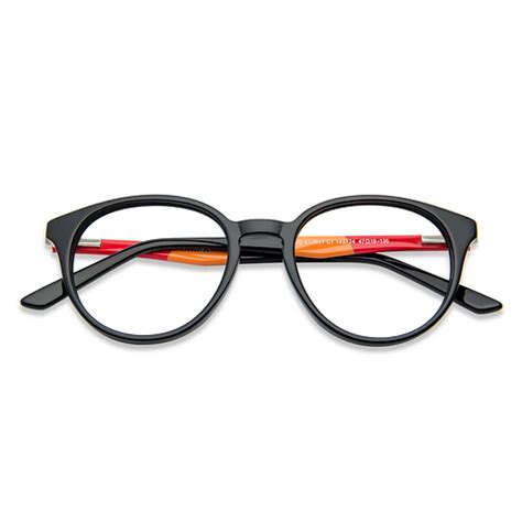 Buy Kids Glasses: Black Red Yellow Black Full Rim Round Kids 8-12 yrs ...