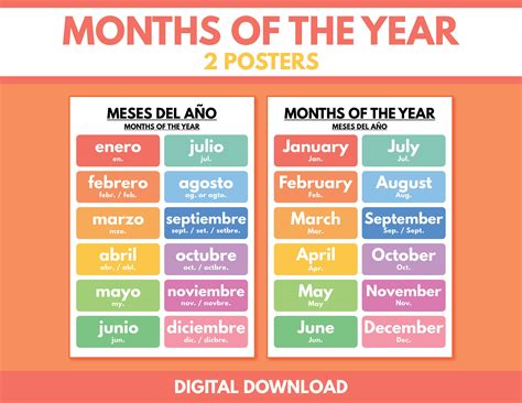 Months Of The Year Posters For Classroom