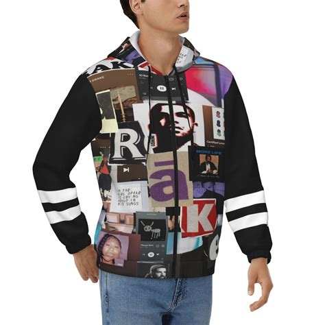 Unisex Adult Drake Singer Hoodie Zip Up Graphic Hooded Sweatshirt with ...