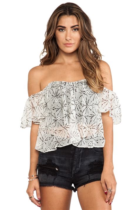 Line & Dot Flare Corset Top in Coconut Scent | REVOLVE