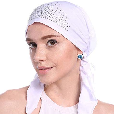 Buy XiuG Women's Rhinestone Head Wrap Bonnet Turban Hat Casual Hat ...
