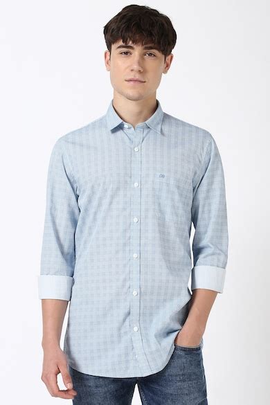 Buy Men Blue Slim Fit Check Full Sleeves Casual Shirt Online - 39750871 ...