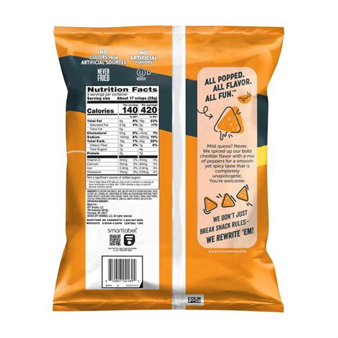 Buy Popcorners Popped-Corn Snacks, Spicy Queso Flavored, 3 oz from ...