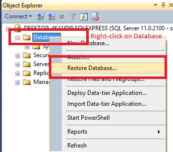 Image result for Restore SQL Database From Bak File