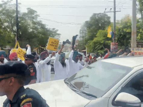 Protesters target Haryana CM in Ludhiana; Nayab Saini faces black flag ...