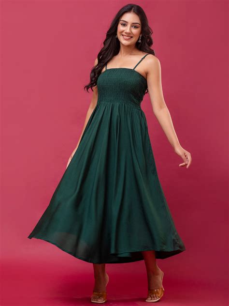 RAYON NOODLE STRAP FULL DRESS – feranoid