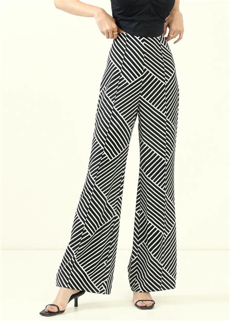 Get Black & White Zig Zag Pants at ₹ 2999 | LBB Shop