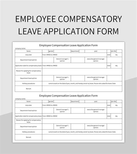 Image result for Compensatory Leave Form