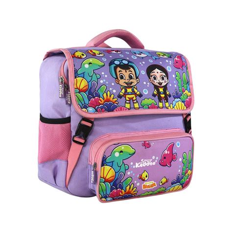 SMILY KIDDOS CHHOTA BHEEM FOLDOVER BACKPACK 1 PURPLE & PINK 12 INCHES ...