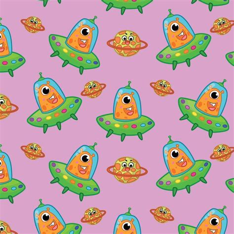 Alien Cartoon Pattern 的图像结果