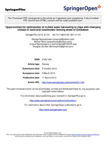 Opportunities for optimization of in-field water harvesting to cope ...
