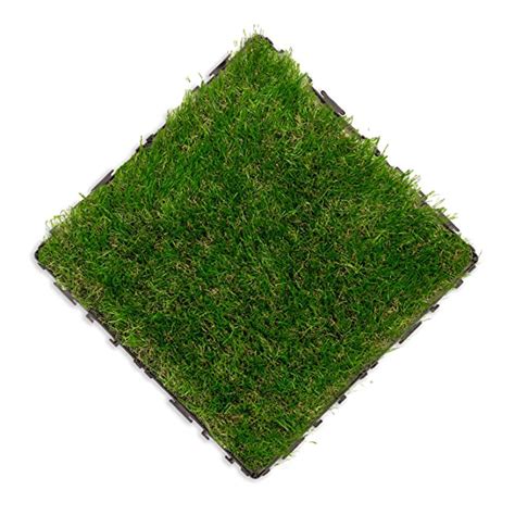 Buy Rosetta Artificial Green Turf Interlocking Grass Tiles Self ...