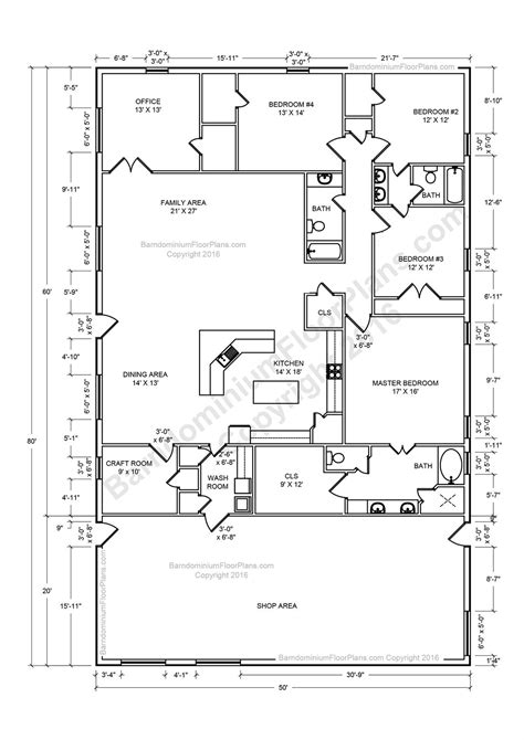 Barndominium Floor Plans, Pole Barn House Plans and Metal Barn Homes ...