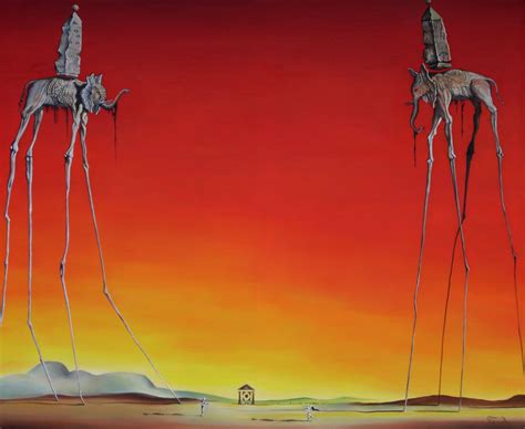Salvador Dali Elephants Drawing