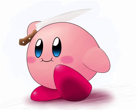 Kirby and a Knife by imsamuka on DeviantArt