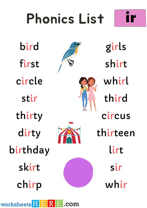 Spelling Phonics ‘ir’ Sounds PDF Worksheet For Kids and Students ...