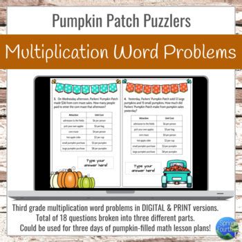 Image result for Fall Word Problem 3rd Grade