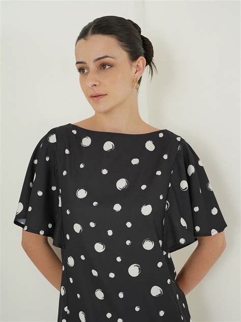 Buy Black Polka Dot Top Online | FableStreet