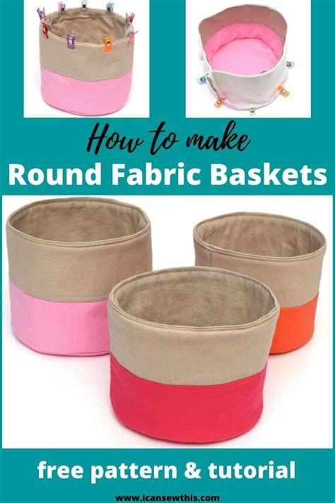 Image result for Round Fabric Baskets Tutorial