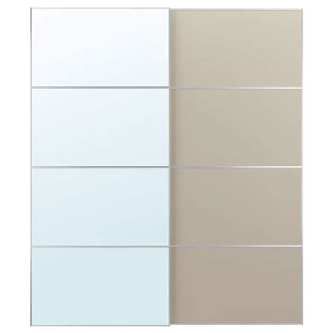 AULI / MEHAMN pair of sliding doors, aluminium mirror glass/double ...