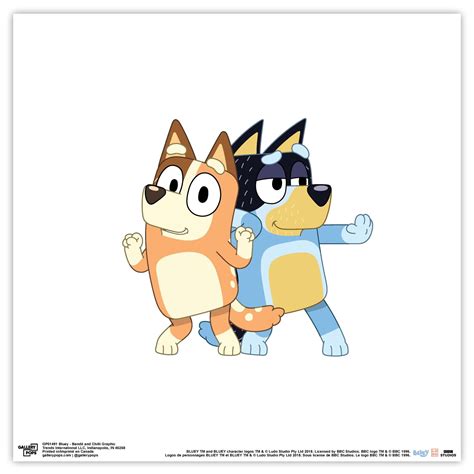 Gallery Pops Bluey - Bandit and Chilli Graphic Wall Art, Unframed ...