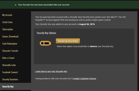 Setting Up Security Key SWTOR 的图像结果