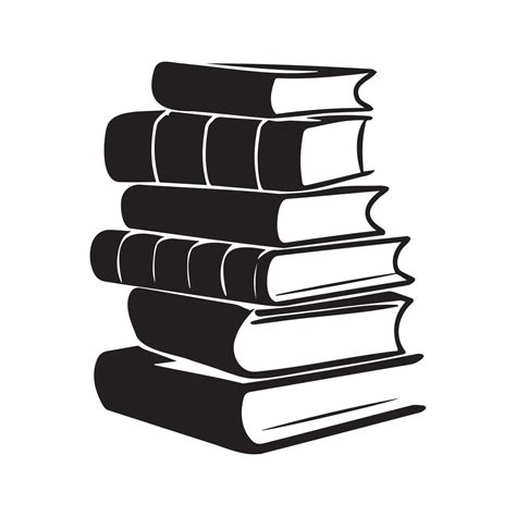 Stacked Books Illustration in Black and White 52547667 Vector Art at ...