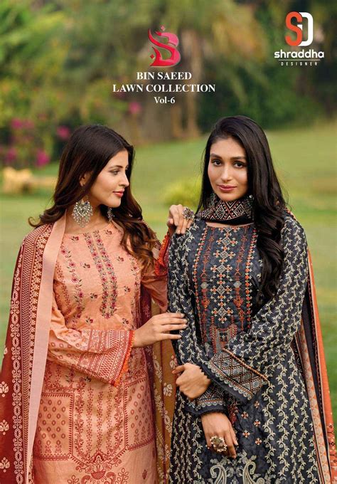 SHARADDHA DESIGNER BIN SAEED LAWN COLLECTION VOL 6 AT WHOLESALE PRICE